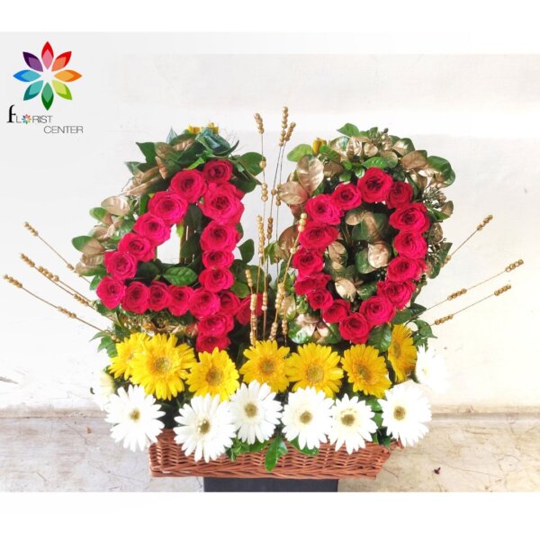 Floral Numbers Basket