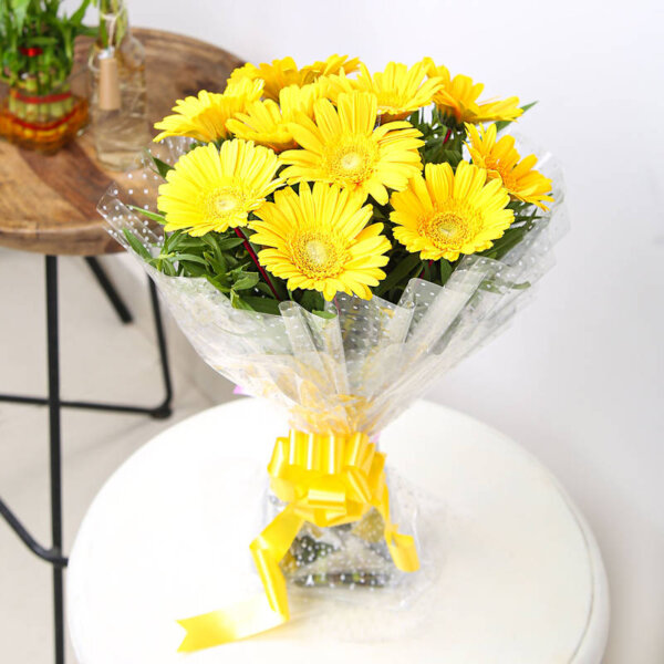 yellow gerbera bunch